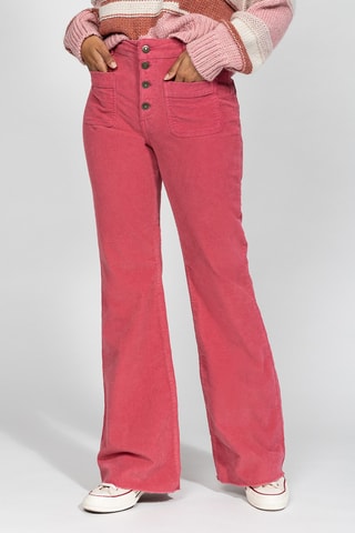 Calças de cintura alta - Rosa