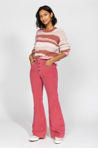 Calças de cintura alta - Rosa