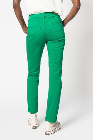 Calças direitas de cintura alta - Verde-esmeralda