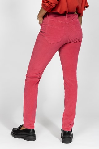 Calças slim de cintura alta - Rosa