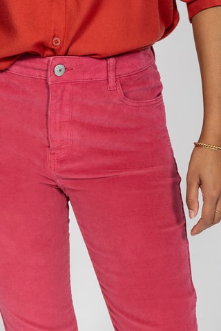 Calças slim de cintura alta - Rosa