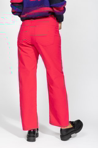 Calças direitas de cintura alta - Rosa