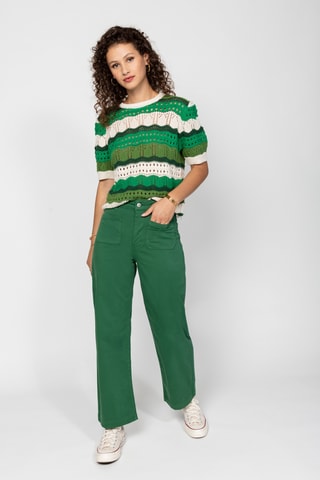 Calças de cintura alta - Verde