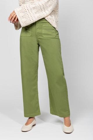 Calças de cintura alta - Caqui
