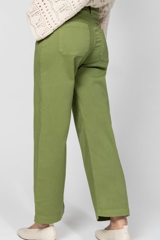 Calças de cintura alta - Caqui