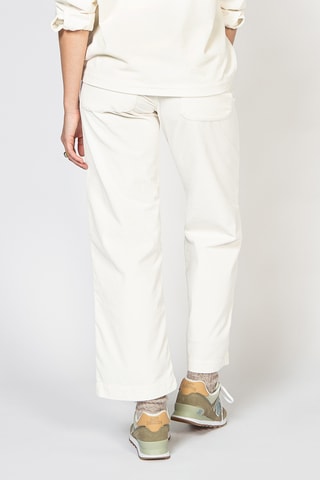 Calças em veludo de cintura alta - Branco