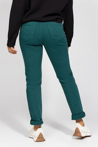 Calças direitas de cintura alta - Verde