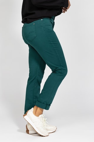 Calças direitas de cintura alta - Verde