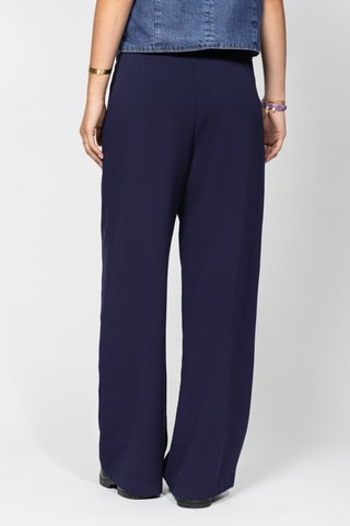 Calças relaxed de cintura alta - Azul-noite