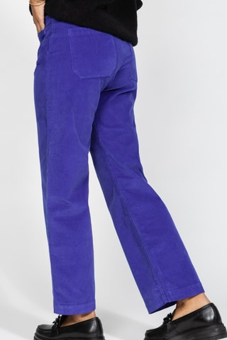 Calças direitas de cintura alta - Azul-eléctrico