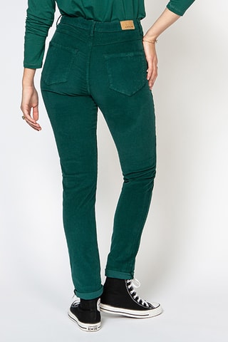 Calças slim de cintura alta - Verde