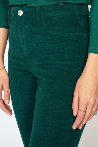 Calças slim de cintura alta - Verde