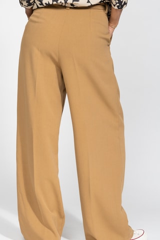 Calças relaxed de cintura alta - Camel