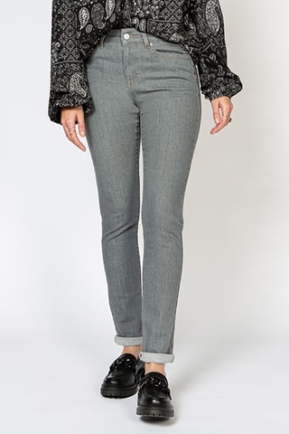 Calças de ganga skinny cintura alta - Cinzento