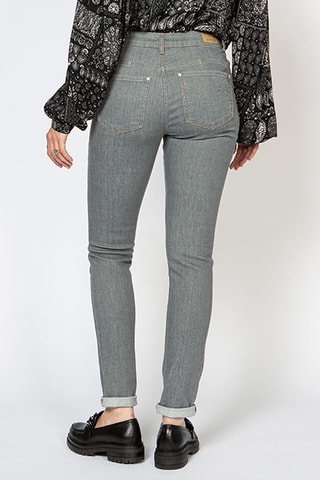 Calças de ganga skinny cintura alta - Cinzento