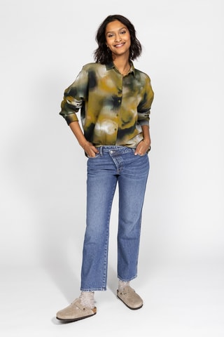 Calças de ganga 7/8 cintura baixa - Azul