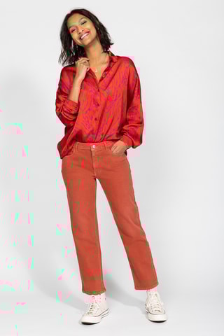 Calças de ganga boyfriend - Laranja