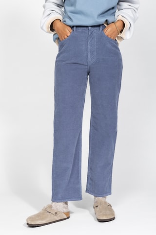 Calças direitas de cintura alta - Azul