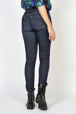 Calças de ganga skinny cintura alta - Azul-escuro