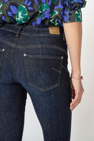 Calças de ganga skinny cintura alta - Azul-escuro