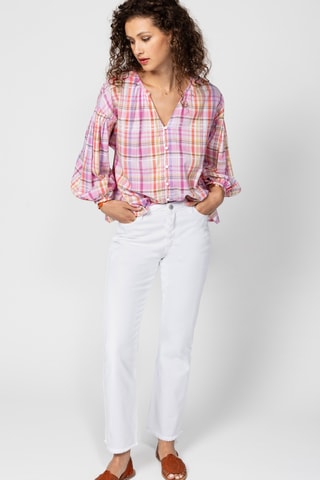 Calças de cintura alta - Branco