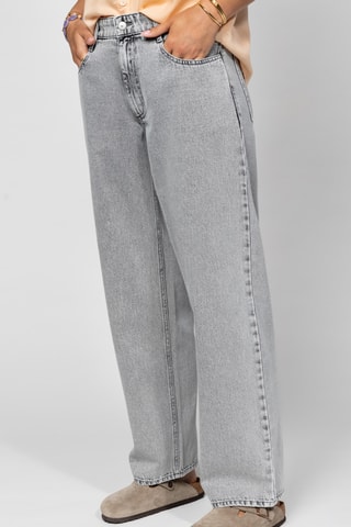 Calças de ganga direitas - Cinzento-claro
