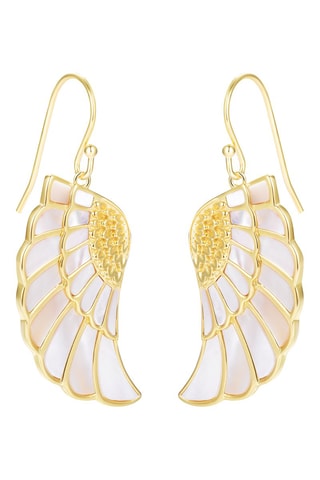 Pendientes - Plata bañada en oro amarillo y nácar