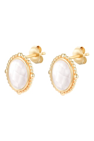 Pendientes - Plata chapada en oro amarillo y nácar