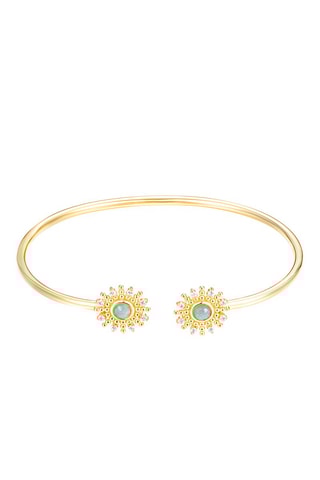 Pulsera - Plata chapada en oro amarillo, circones y amazonita