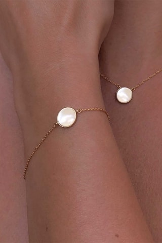 Pulsera - Plata bañada en oro amarillo y nácar