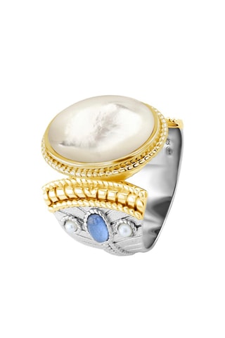 Anillo - Plata, nácar y perlas de agua dulce