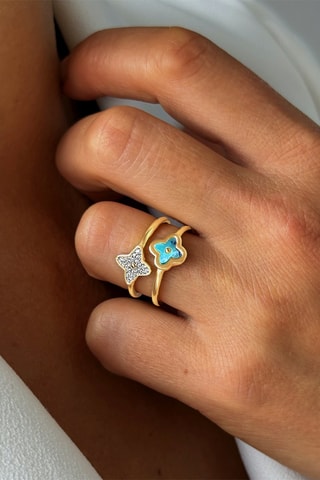 Anillo - Plata chapada en oro amarillo