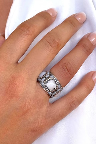 Anillo Plata y nácar