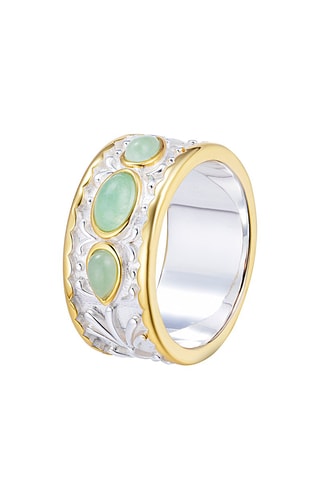 Anillo - Plata y cuarzo verde