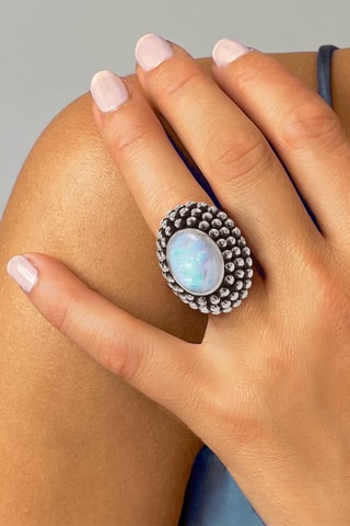 Anillo - Plata y piedra de luna