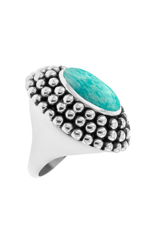 Anillo - Plata y amazonita