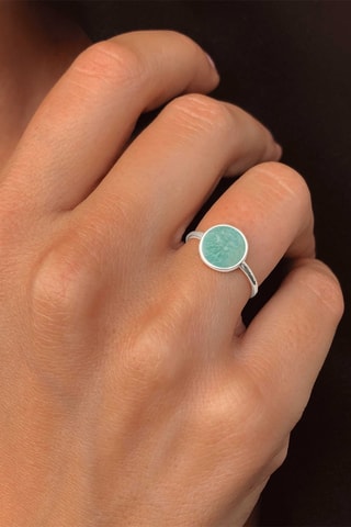 Anillo - Plata y amazonita