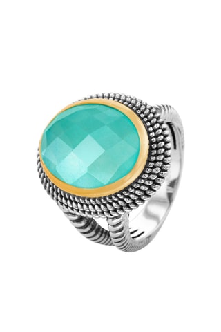 Anillo - Plata y amazonita