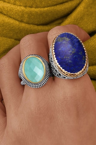 Anillo - Plata y amazonita