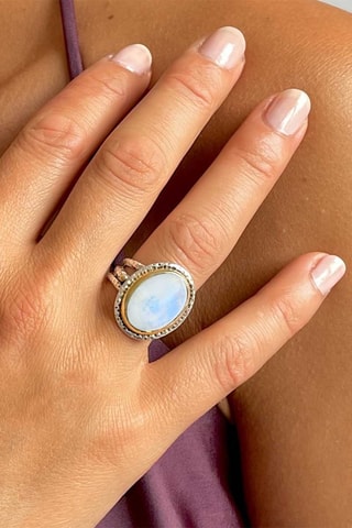 Anillo - Plata y piedra de luna