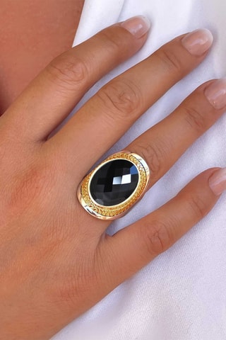 Anillo Cap Town - Plata y ónice