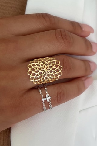 Anillo - Plata chapada en oro amarillo