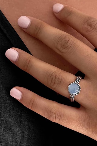 Anillo - Plata y calcedonia