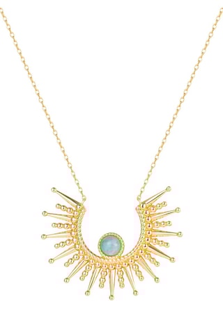 Collar - Plata chapada en oro amarillo y amazonita 