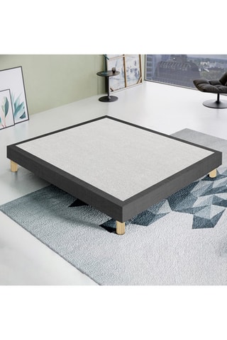 Somier tapizado de madera Sommy - Gris