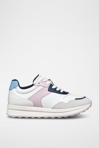 Nubuck Sneakers - Wit en Lichtroze
