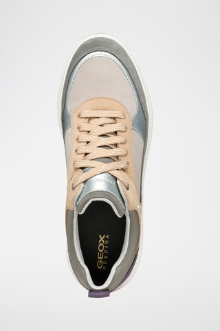 Platform Kalfsnubuck Sneakers Spherica Donkergrijs en Paars