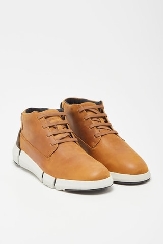 Hoge Leren Sneakers Adacter Mosterdgeel en Antraciet