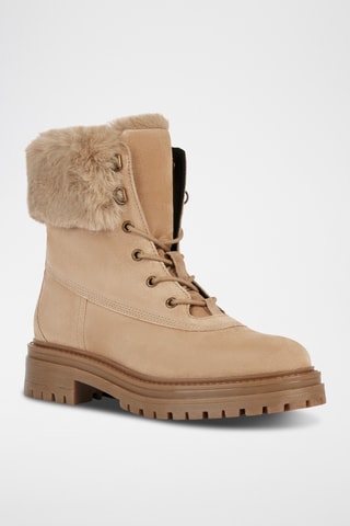 Gevoerde Nubuck Enkellaarzen Iridea - Beige