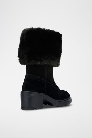 Gevoerde Nubuck Enkellaarzen Damiana - Zwart